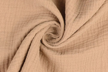 Musselin, Double Gauze, sand, mittelbraun, 0,5 m